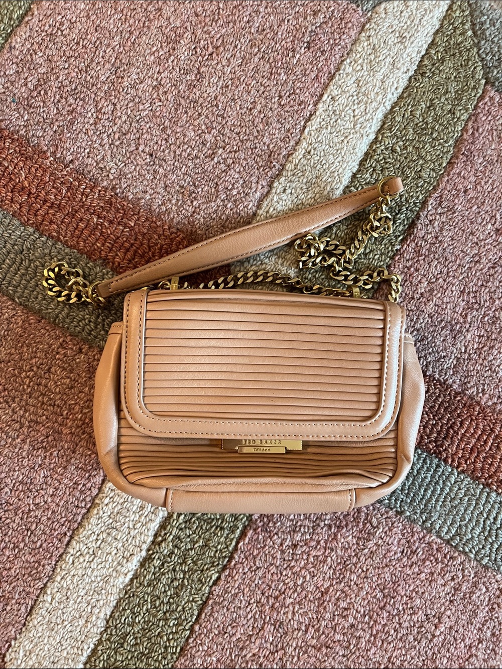 Ted Baker Rose Blush Quilted Leather Chain Crossbody